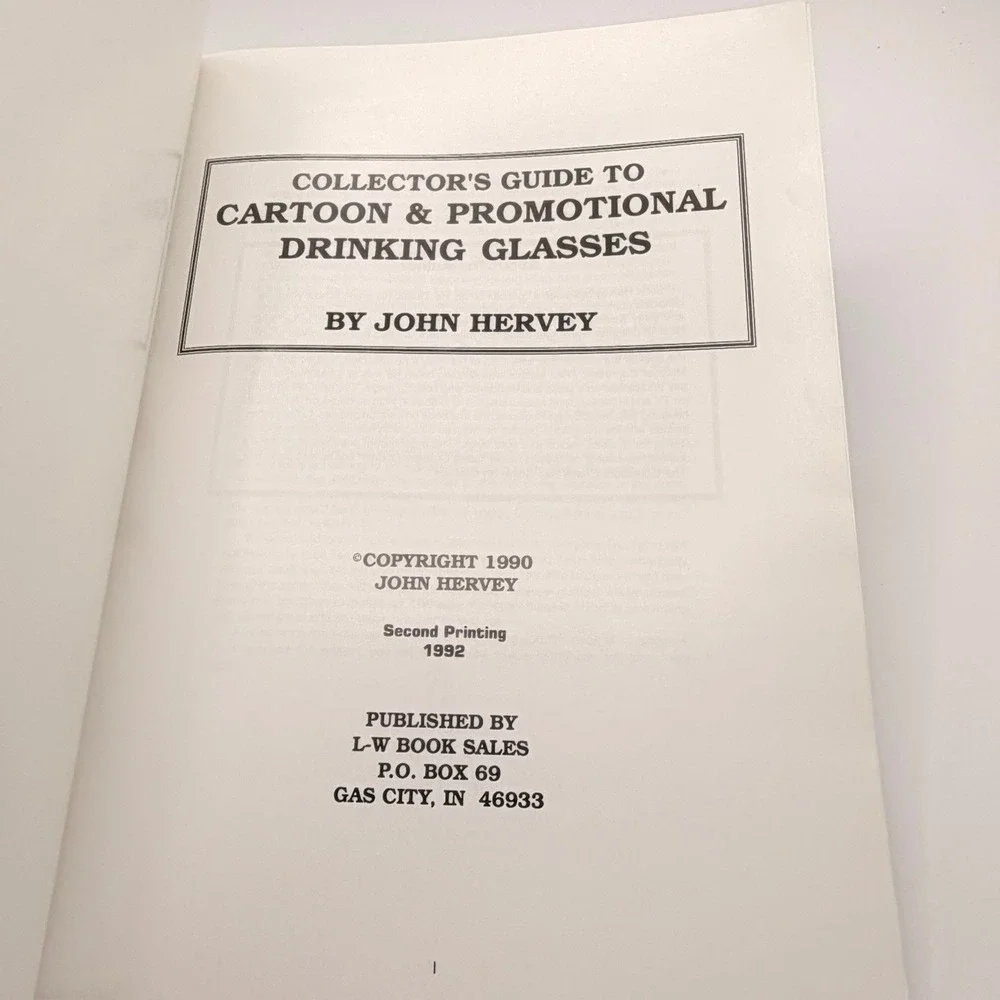 John Hervey Cartoon & Promotional Drinking Glasses Guide Book 1992 Good Vintage